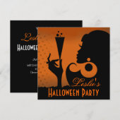 Invitation Fête de Halloween Cocktail Joyeux (Devant / Derrière)