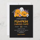 Invitation Fête de Halloween de découpage de citrouille (Devant)