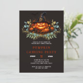 Invitation Fête de Halloween de découpage de citrouille de fa (Debout devant)