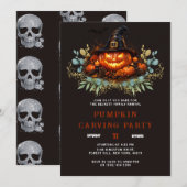 Invitation Fête de Halloween de découpage de citrouille de fa (Devant / Derrière)