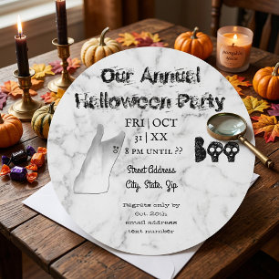 Invitation Fête de Halloween Fantôme Blanc Boo