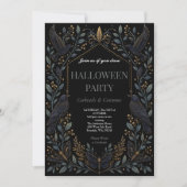 Invitation Fête de Halloween gothique Dark Raven (Devant)
