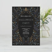 Invitation Fête de Halloween gothique Dark Raven (Debout devant)