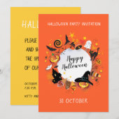 Invitation Fête de Halloween Joyeuse soirée tendance design (Devant / Derrière)