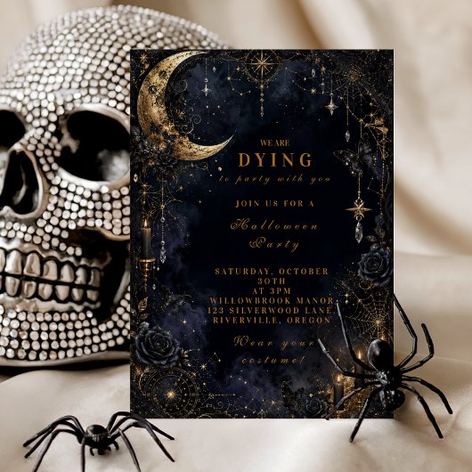 Invitation Fête de Halloween Luxueuse et Glamour