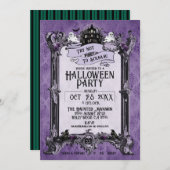 Invitation Fête de Halloween Maison Hantée (Devant / Derrière)
