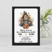 Invitation Fête de Halloween Maison Hantée Mignonne (Debout devant)