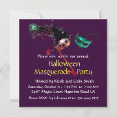 Invitation FÊTE DE HALLOWEEN MASQUÉE, Noir Violet (Dos)