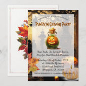 Invitation Fête de Halloween pour la récolte de citrouilles s (Devant / Derrière)