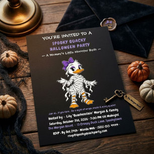 Invitation Fête de Halloween Spooky Quacky Canard Momie Mig