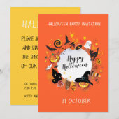 Invitation Fête de Halloween tendance design joyeux (Devant / Derrière)