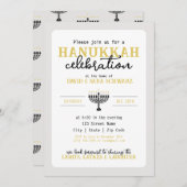 Invitation Fête de HANNUKAH Menorah (Devant / Derrière)