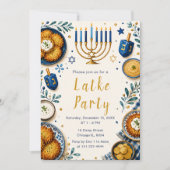 Invitation Fête de Hanouka avec des latkes (Devant)