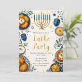 Invitation Fête de Hanouka avec des latkes (Debout devant)
