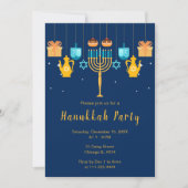 Invitation Fête de Hanouka avec menorah (Devant)
