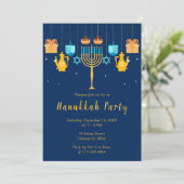 Invitation Fête de Hanouka avec menorah (Debout devant)