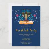 Invitation Fête de Hanouka avec menorah (Devant)