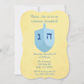 Invitation Fête de Hanukkah Or et Bleu (Devant)