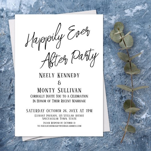 Invitation Fête de "Happily Ever After" : un événement simple