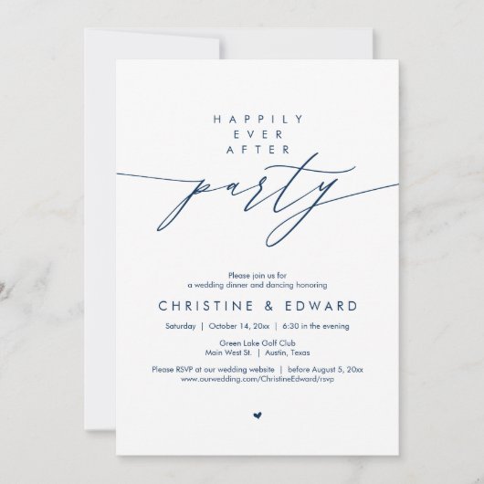 Invitation Fête de "Ils vécurent heureux", Dîner de mariage m (Devant)