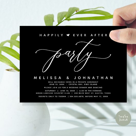 Invitation Fête de "Ils vécurent heureux", Dîner de mariage n