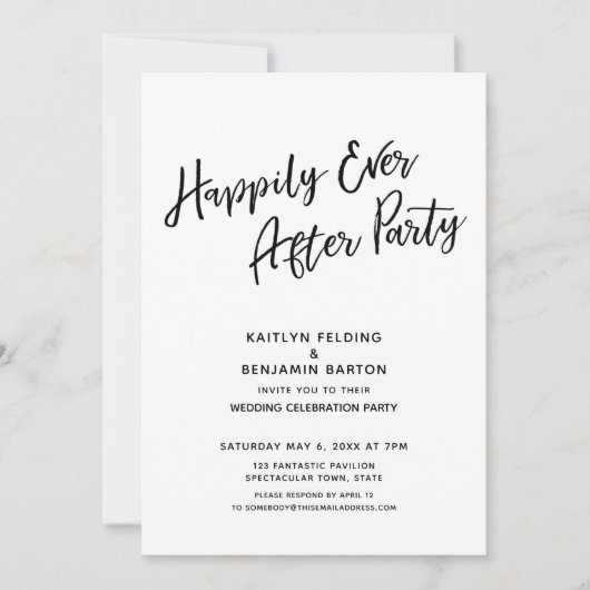 Invitation Fête de "Ils vécurent heureux" : une réception sim (Devant)