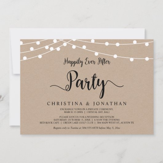 Invitation Fête de J'ai vécu heureuse pour toujours, Fuite am (Devant)