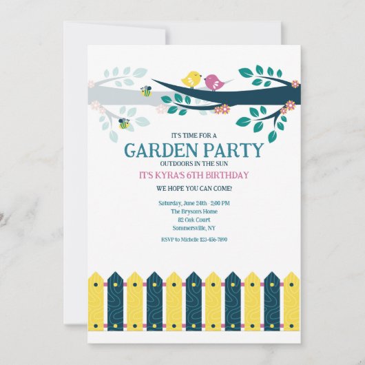 Invitation Fête de jardin (Devant)