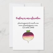 Invitation Fête de jardin communautaire de navet chou-rave lé (Dos)