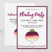 Invitation Fête de jardin communautaire de navet chou-rave lé (Devant / Derrière)
