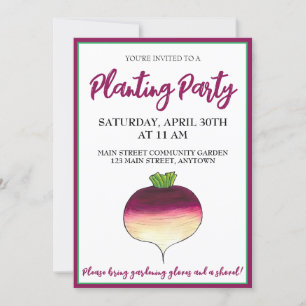 Invitation Fête de jardin communautaire de navet et rutabaga
