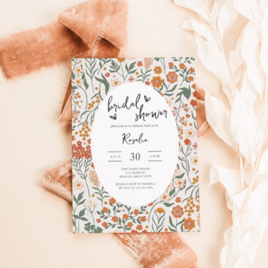 Invitation Fête de Jardin de Fleurs Sauvages pour une Mariée