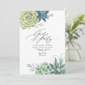 Invitation Fête de Jardin de Verdure Moderne de Succulentes (Debout devant)