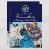 INVITATION FÊTE DE JARDIN DES OISEAUX DE PRINTEMPS, MONOGRAMM (Devant / Derrière)