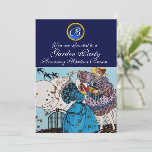 INVITATION FÊTE DE JARDIN DES OISEAUX DE PRINTEMPS, MONOGRAMM (Debout devant)