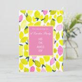 Invitation Fête de jardin design moderne aquarelle citrons (Debout devant)