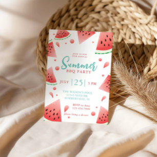Invitation Fête de jardin d'été au barbecue avec pastèque