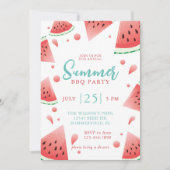 Invitation Fête de jardin d'été au melon d'eau BBQ (Devant)