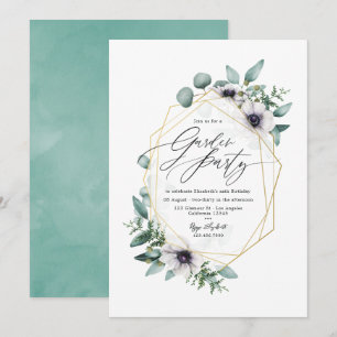 Invitation Fête de Jardin Élégante aux Pastels Eucalyptus et 