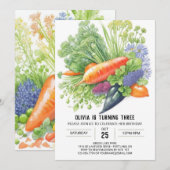 Invitation Fête de Jardin en gros Anniversaire (Devant / Derrière)