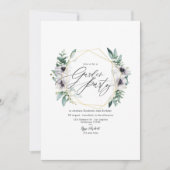 Invitation Fête de Jardin Géométrique Anémone Eucalyptus Past (Devant)