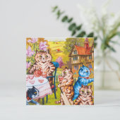 Invitation Fête de jardin pour chats (Debout devant)