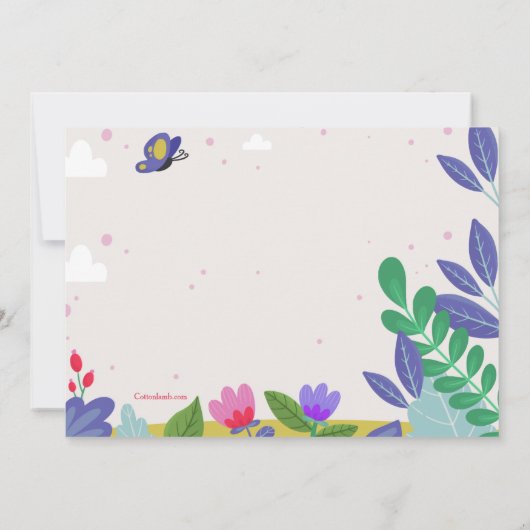 Invitation Fête de jardin pour enfants (Dos)