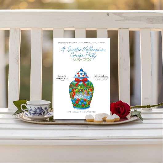 Invitation Fête de jardin pour le 250e anniversaire du pot à 