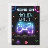 Invitation Fête de jeu vidéo Anniversaire de jeu Anniversaire (Devant)