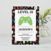 Invitation Fête de jeu vidéo - Niveau supérieur - Anniversair (Debout devant)