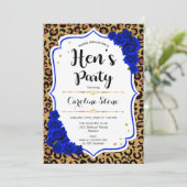 Invitation Fête de jeune fille - Impression léopard bleu roya (Debout devant)