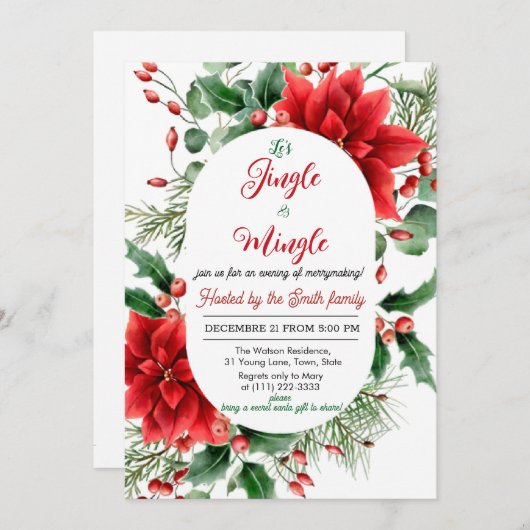 Invitation Fête de Jingle et Mingle (Devant / Derrière)