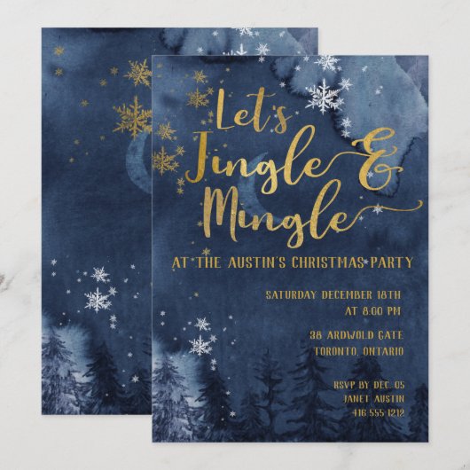 Invitation Fête de Jingle & Mingle (Devant / Derrière)