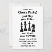 Invitation Fête de joueurs d'échecs (Devant)